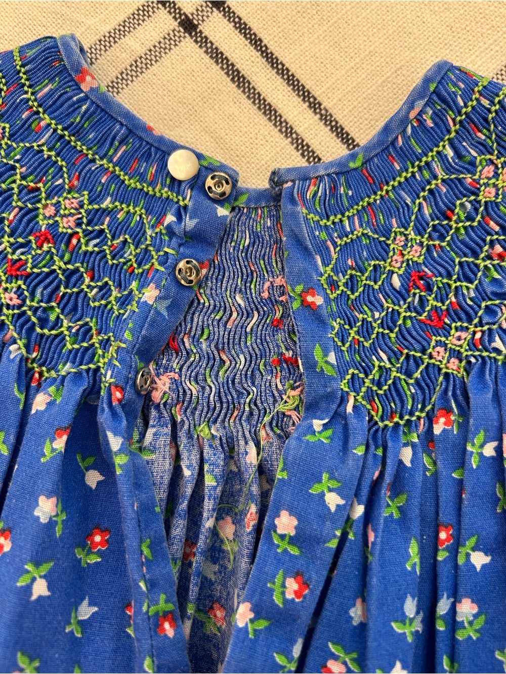 Vintage Smocked Bundle Toddler Girls Dresses 2T - Picture 15 of 16